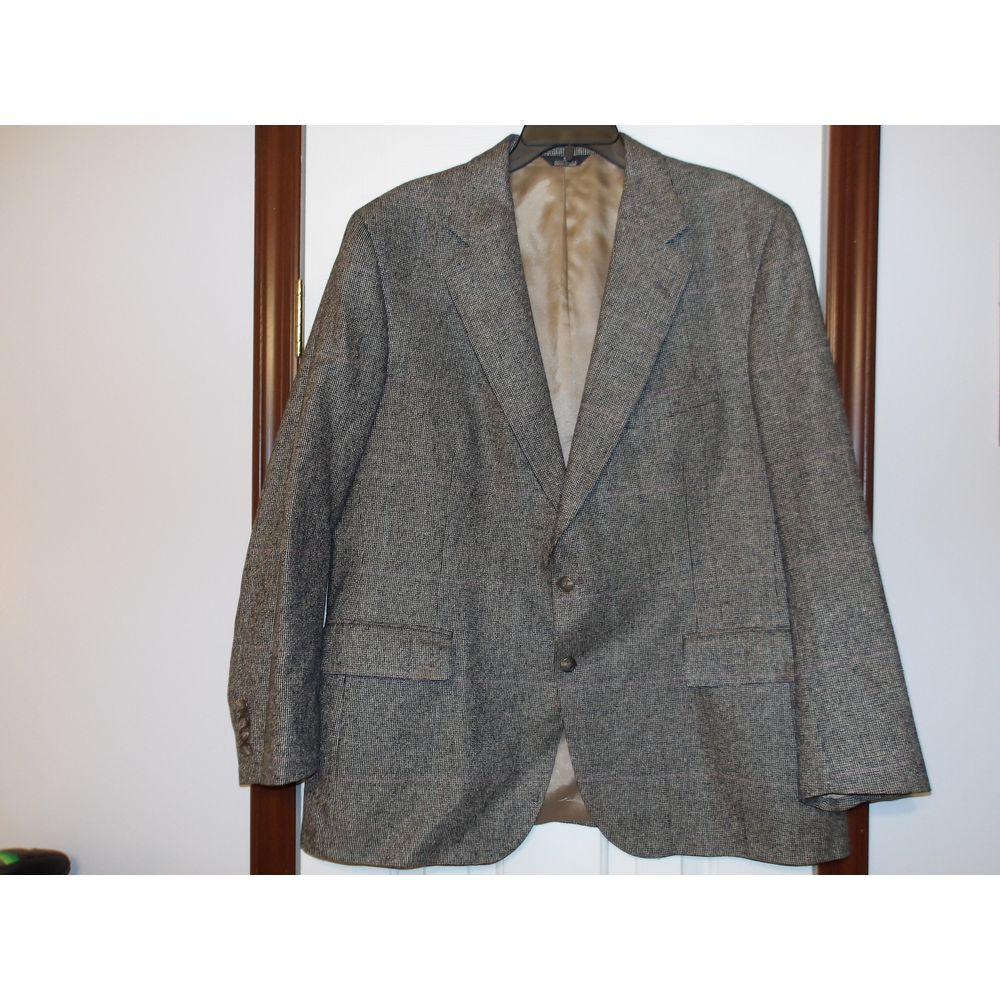 Vintage Polo University Club by Ralph Lauren Grey Wool Herringbone Blazer